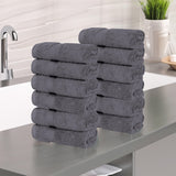 Zero Twist Cotton Ultra-Soft Absorbent Face Towel Washcloth Set of 12 - Face Towel by Superior Brand