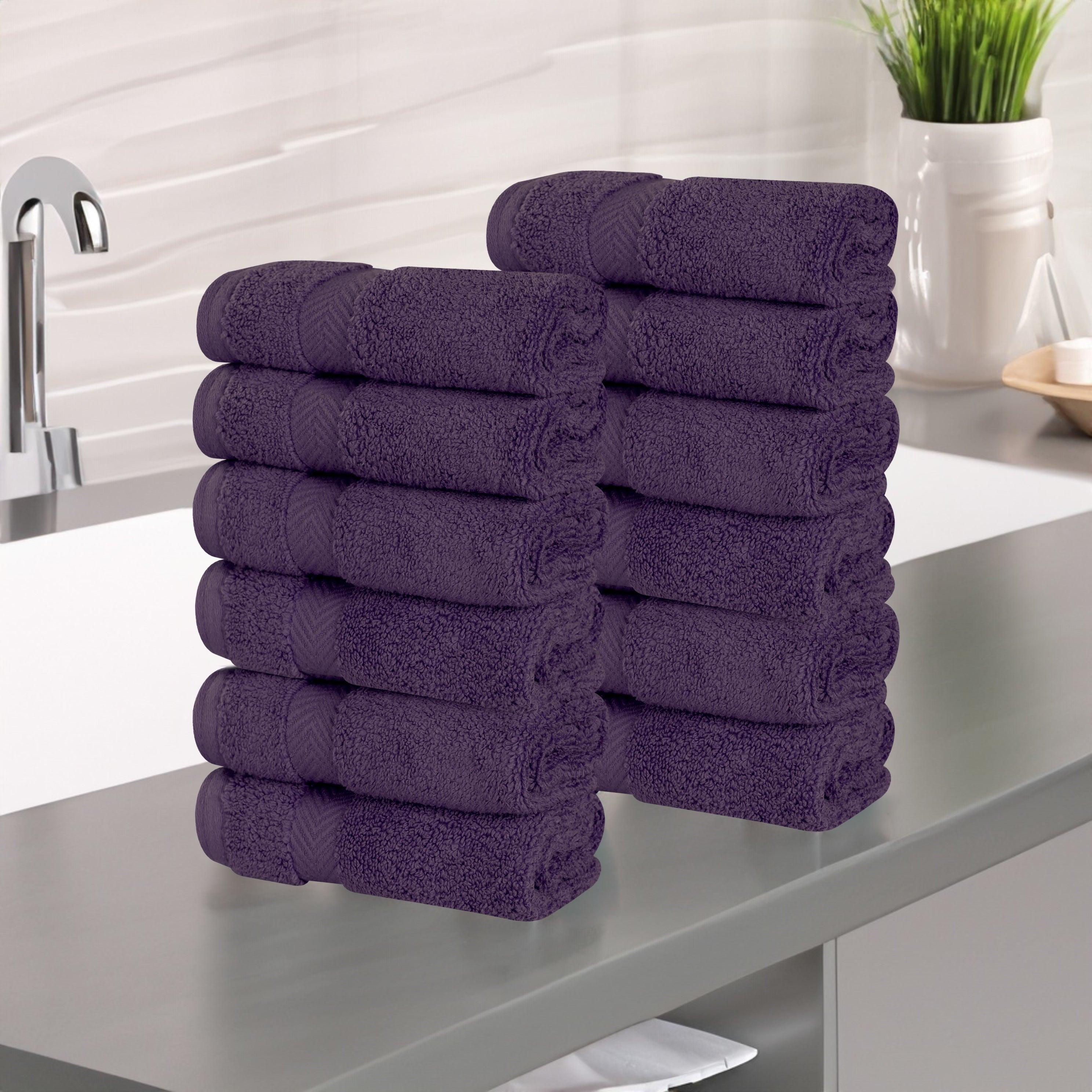 Zero Twist Cotton Ultra-Soft Absorbent Face Towel Washcloth Set of 12 - Face Towel by Superior Brand