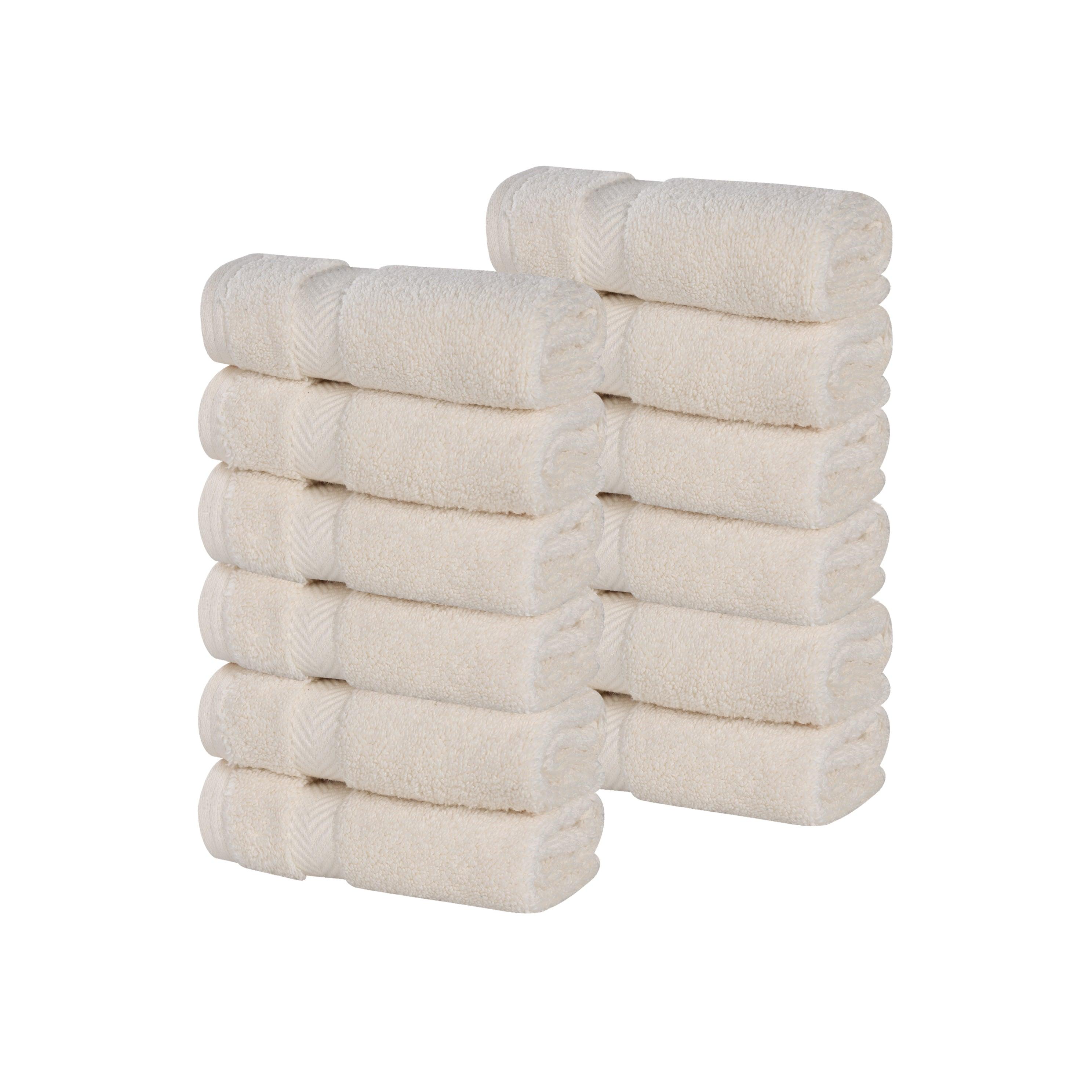Zero Twist Cotton Ultra-Soft Absorbent Face Towel Washcloth Set of 12 - Face Towel by Superior Brand
