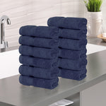 Zero Twist Cotton Ultra-Soft Absorbent Face Towel Washcloth Set of 12 - Face Towel by Superior Brand