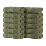 Oregon Organic Cotton Solid Face Towel Set 12 Piece - Face Towel by Superior Brand