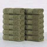 Oregon Organic Cotton Solid Face Towel Set 12 Piece - Face Towel by Superior Brand