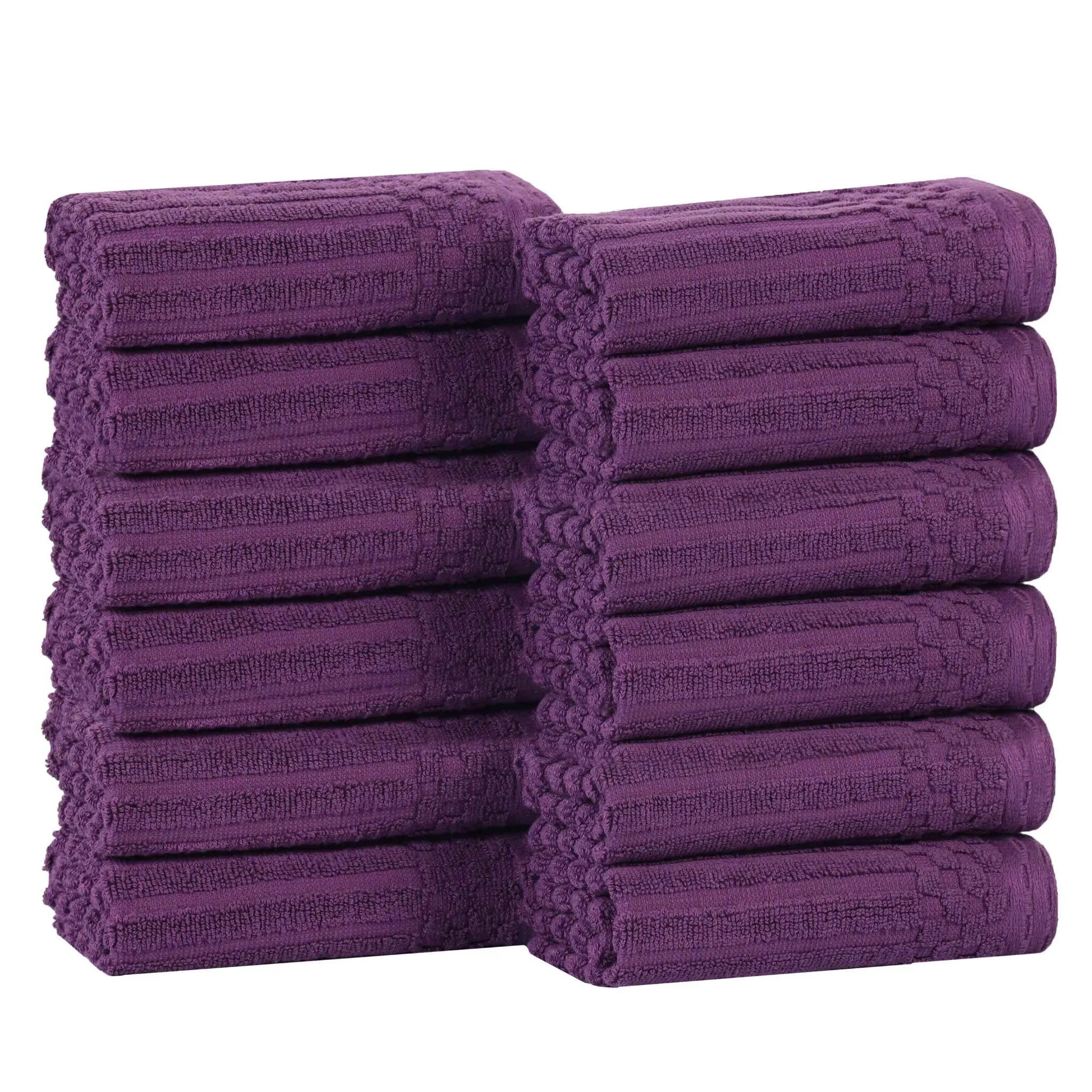 Cotton Ribbed Textured Face Towel Set 12-Piece - Soho - Face Towel by Superior Brand