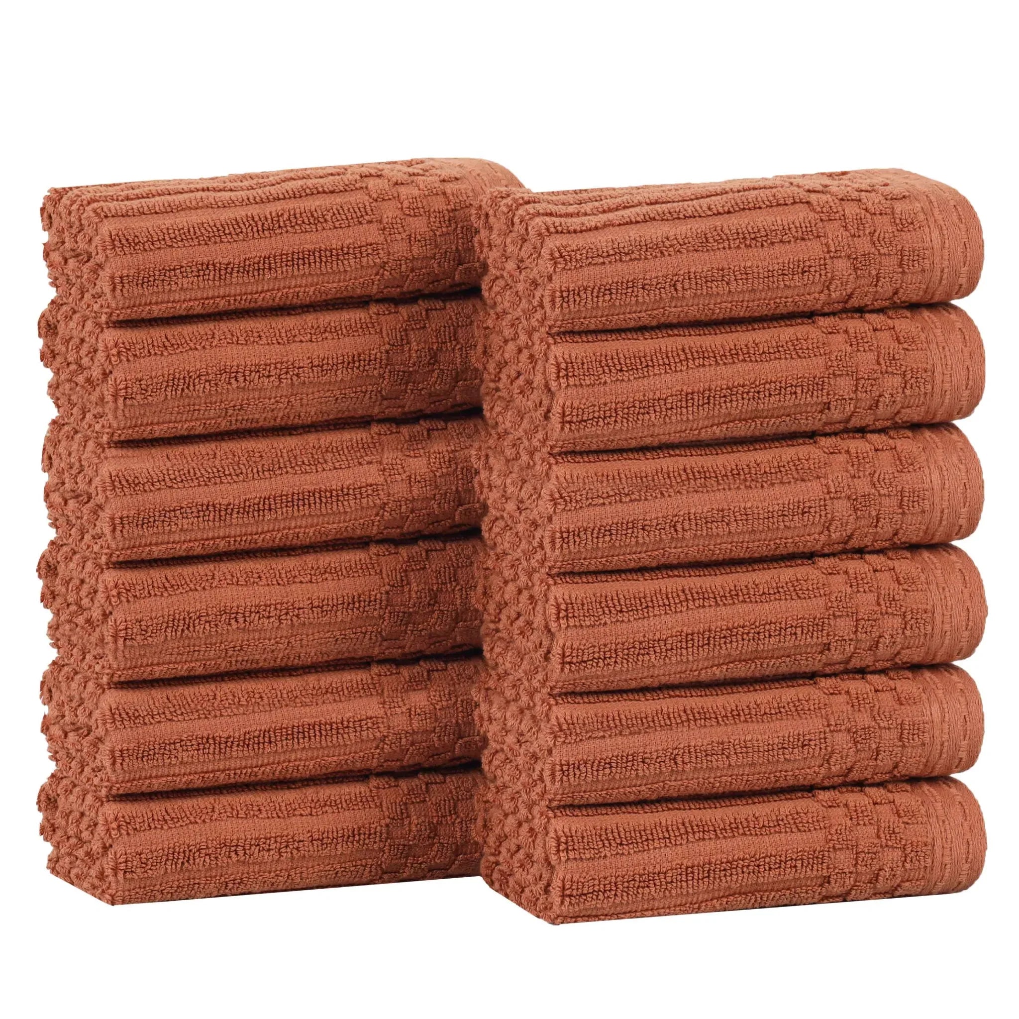 Cotton Ribbed Textured Face Towel Set 12-Piece - Soho - Face Towel by Superior Brand