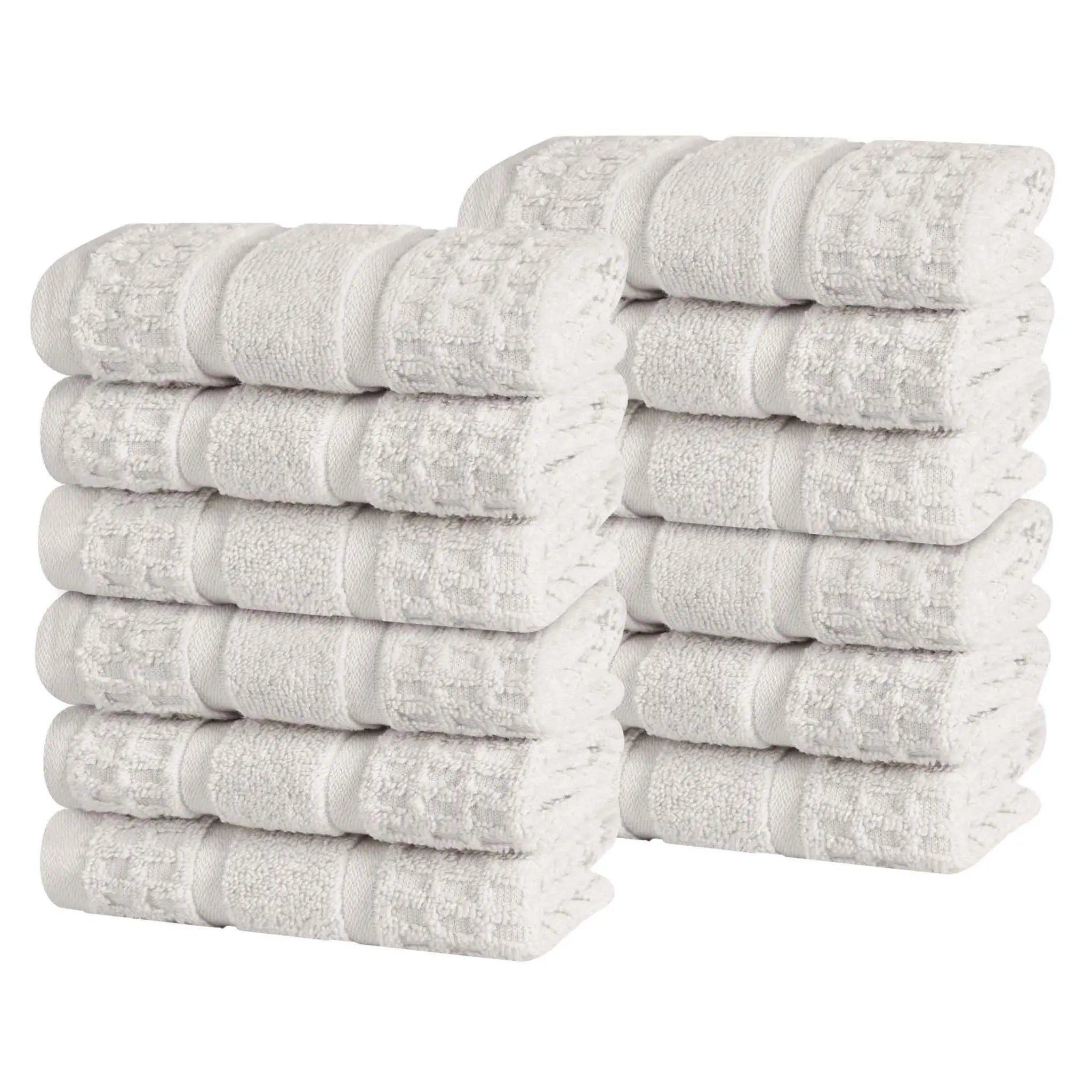 Napa Zero-Twist Cotton Waffle Face Towel Set 12 Piece - Towel Set by Superior Brand