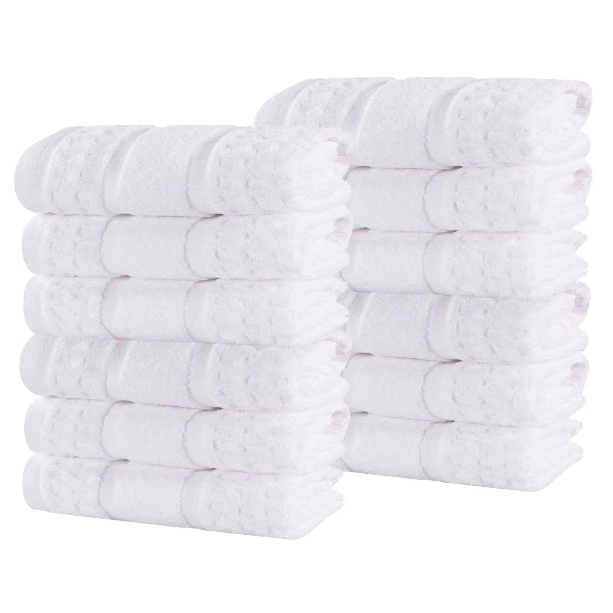 Napa Zero-Twist Cotton Waffle Face Towel Set 12 Piece - Towel Set by Superior Brand