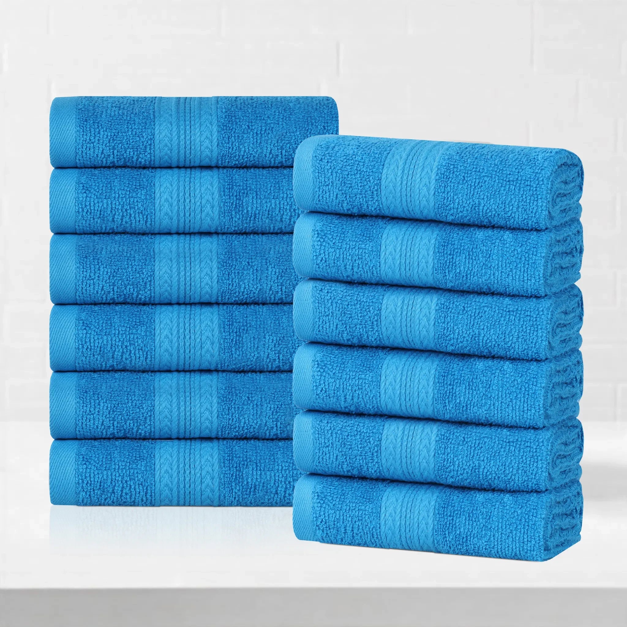 Eco-Friendly Ring-Spun Cotton 12-Piece Face Towel/Washcloth Set - Face Towel by Superior Brand