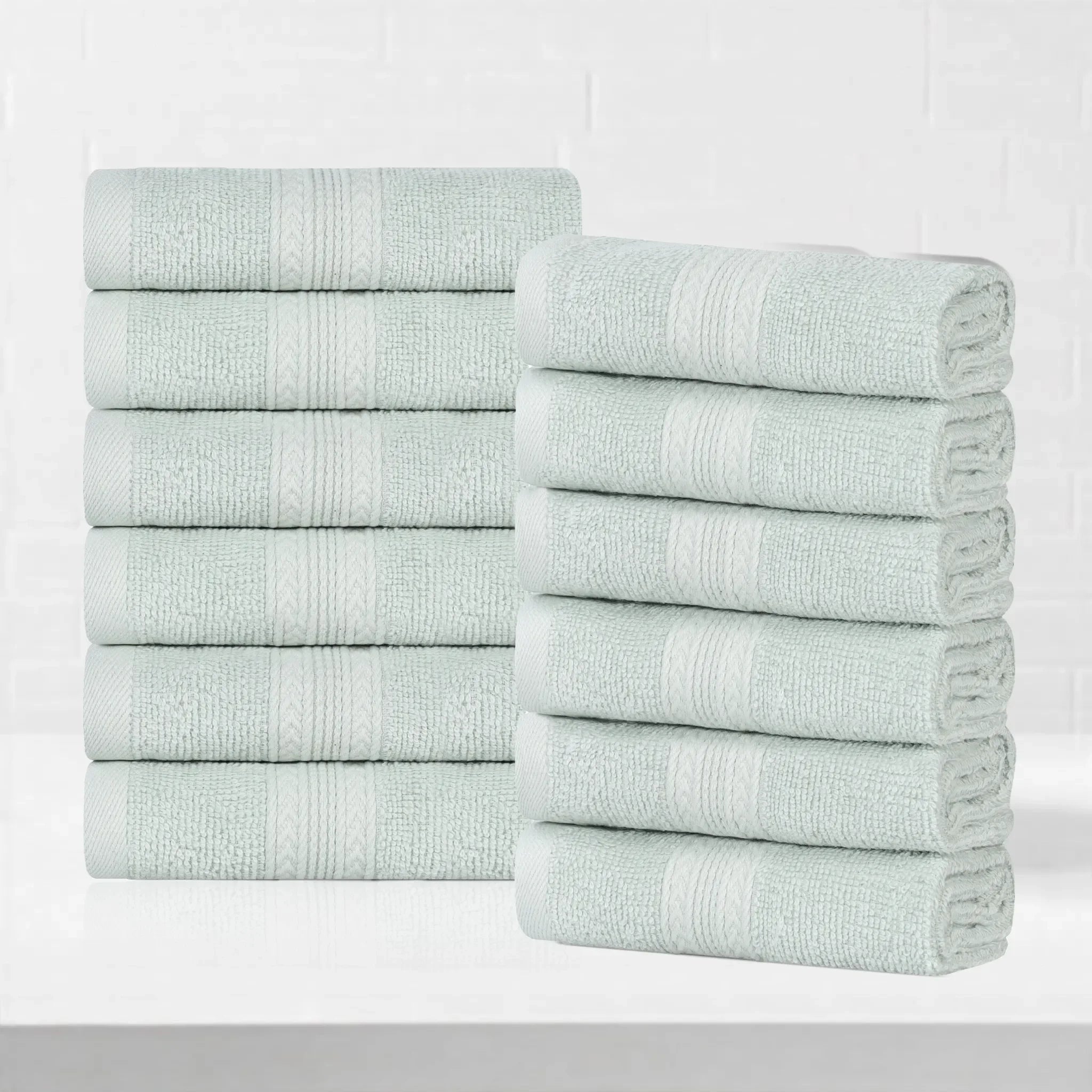 Eco-Friendly Ring-Spun Cotton 12-Piece Face Towel/Washcloth Set - Face Towel by Superior Brand