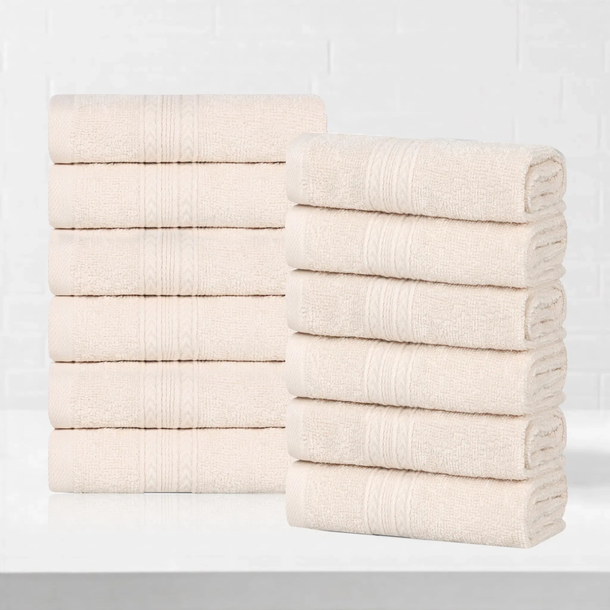 Eco-Friendly Ring-Spun Cotton 12-Piece Face Towel/Washcloth Set - Face Towel by Superior Brand
