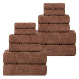 Zero Twist Cotton Waffle Towel Set 12-Piece - Napa - Towel Set by Superior Brand
