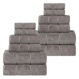 Zero Twist Cotton Waffle Towel Set 12-Piece - Napa - Towel Set by Superior Brand