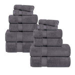 Zero Twist Cotton Ultra-Soft Absorbent Assorted 12 Piece Towel Set - Towel Set by Superior Brand