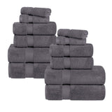 Zero Twist Cotton Ultra-Soft Absorbent Assorted 12 Piece Towel Set - Towel Set by Superior Brand
