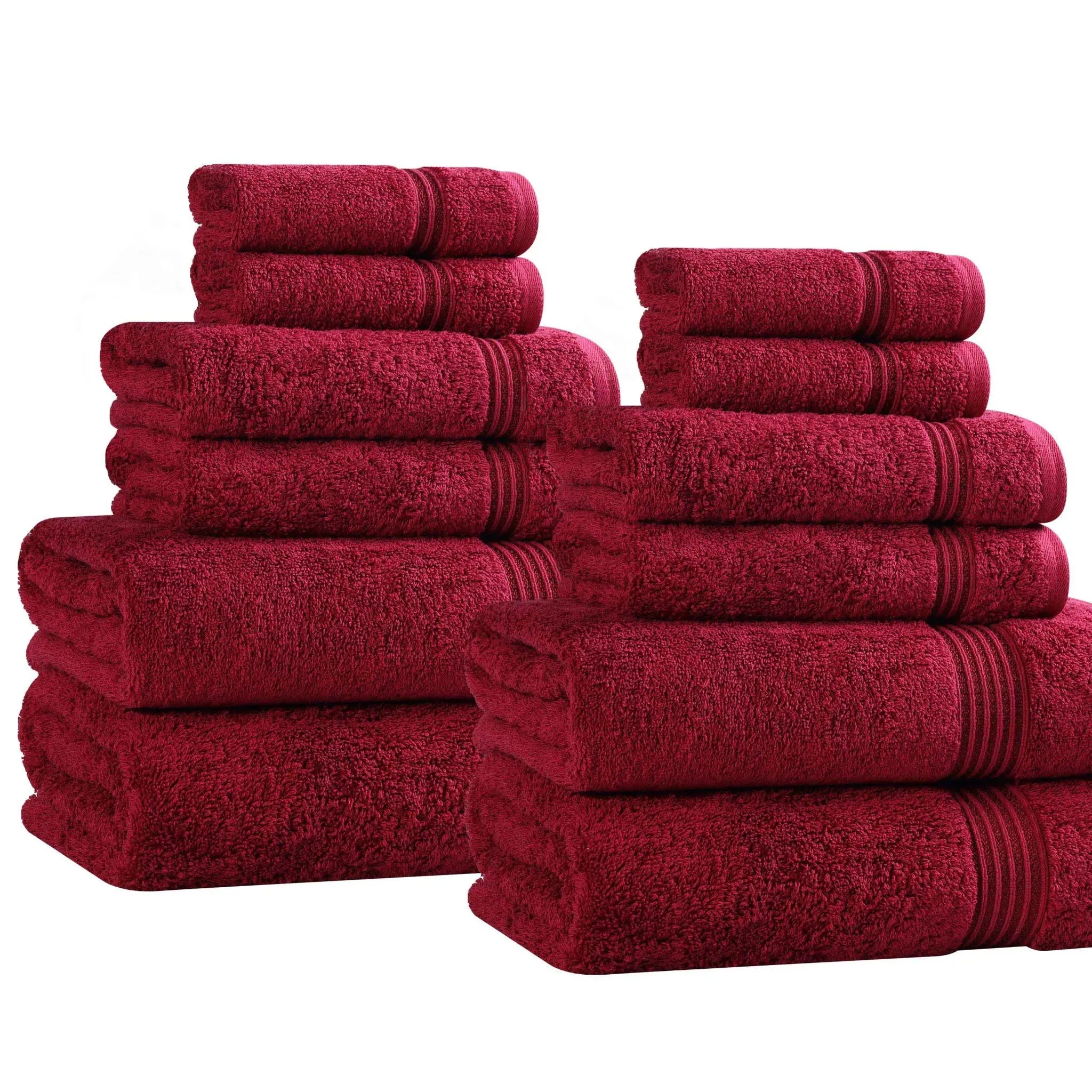 Egyptian Cotton Heritage Plush Towel Set 12 Piece - Egyptian Cotton Towel Set by Superior Brand