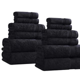 Egyptian Cotton Heritage Plush Towel Set 12 Piece - Egyptian Cotton Towel Set by Superior Brand