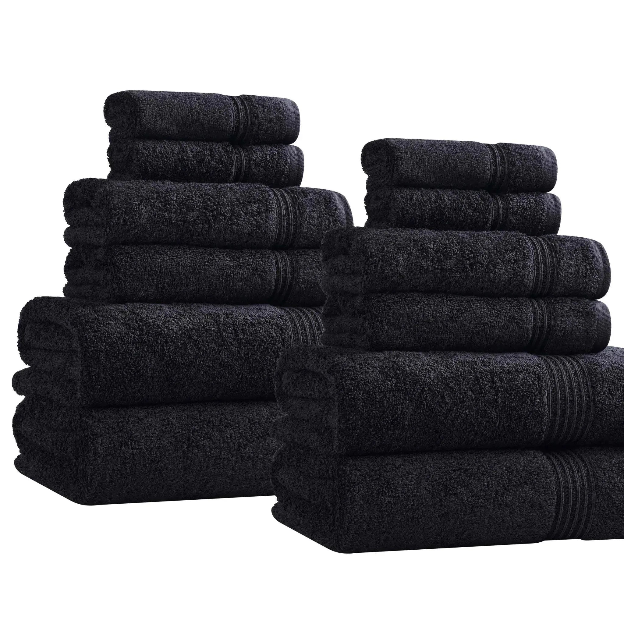 Egyptian Cotton Heritage Plush Towel Set 12 Piece - Egyptian Cotton Towel Set by Superior Brand