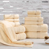 Egyptian Cotton Heritage Plush Towel Set 12 Piece - Egyptian Cotton Towel Set by Superior Brand