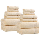 Egyptian Cotton Heritage Plush Towel Set 12 Piece - Egyptian Cotton Towel Set by Superior Brand
