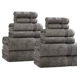 Egyptian Cotton Heritage Plush Towel Set 12 Piece - Egyptian Cotton Towel Set by Superior Brand