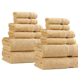 Egyptian Cotton Heritage Plush Towel Set 12 Piece - Egyptian Cotton Towel Set by Superior Brand