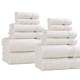 Egyptian Cotton Heritage Plush Towel Set 12 Piece - Egyptian Cotton Towel Set by Superior Brand