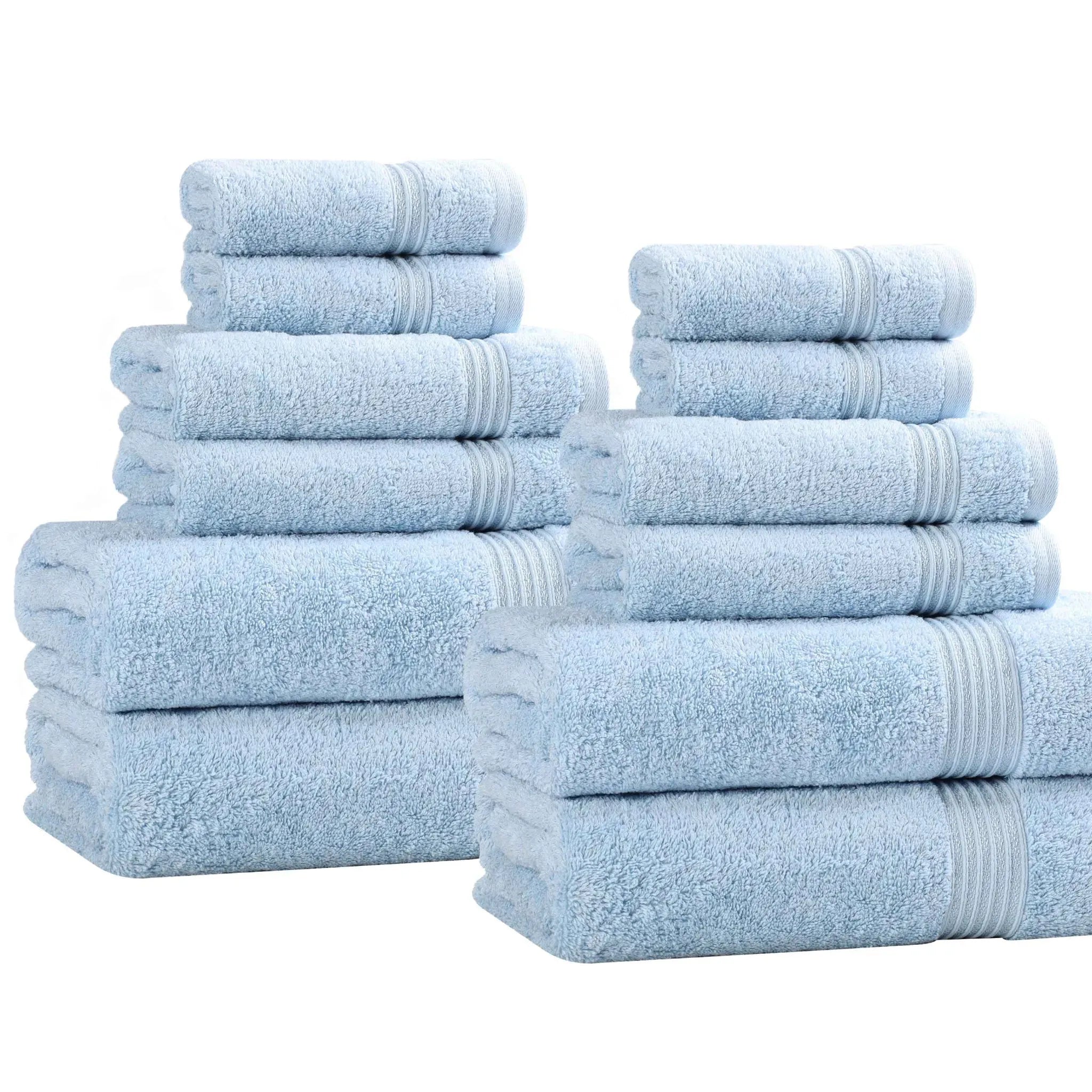 Egyptian Cotton Heritage Plush Towel Set 12 Piece - Egyptian Cotton Towel Set by Superior Brand