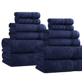 Egyptian Cotton Heritage Plush Towel Set 12 Piece - Egyptian Cotton Towel Set by Superior Brand