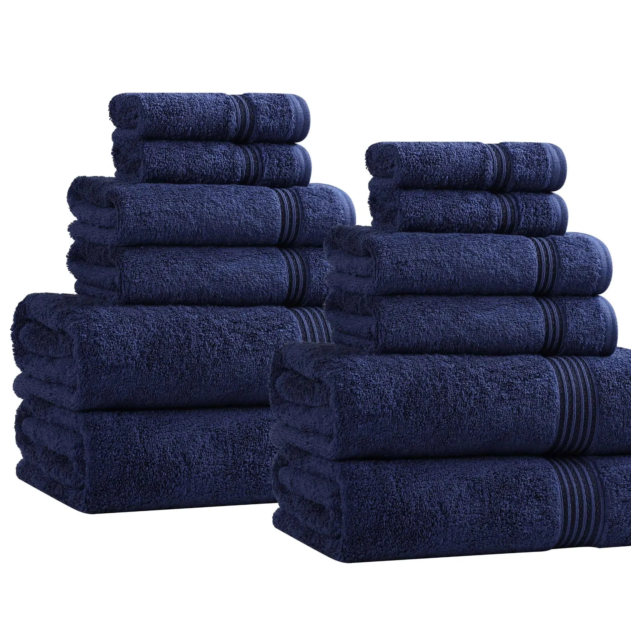 Egyptian Cotton Heritage Plush Towel Set 12 Piece - Egyptian Cotton Towel Set by Superior Brand