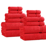 Egyptian Cotton Heritage Plush Towel Set 12 Piece - Egyptian Cotton Towel Set by Superior Brand