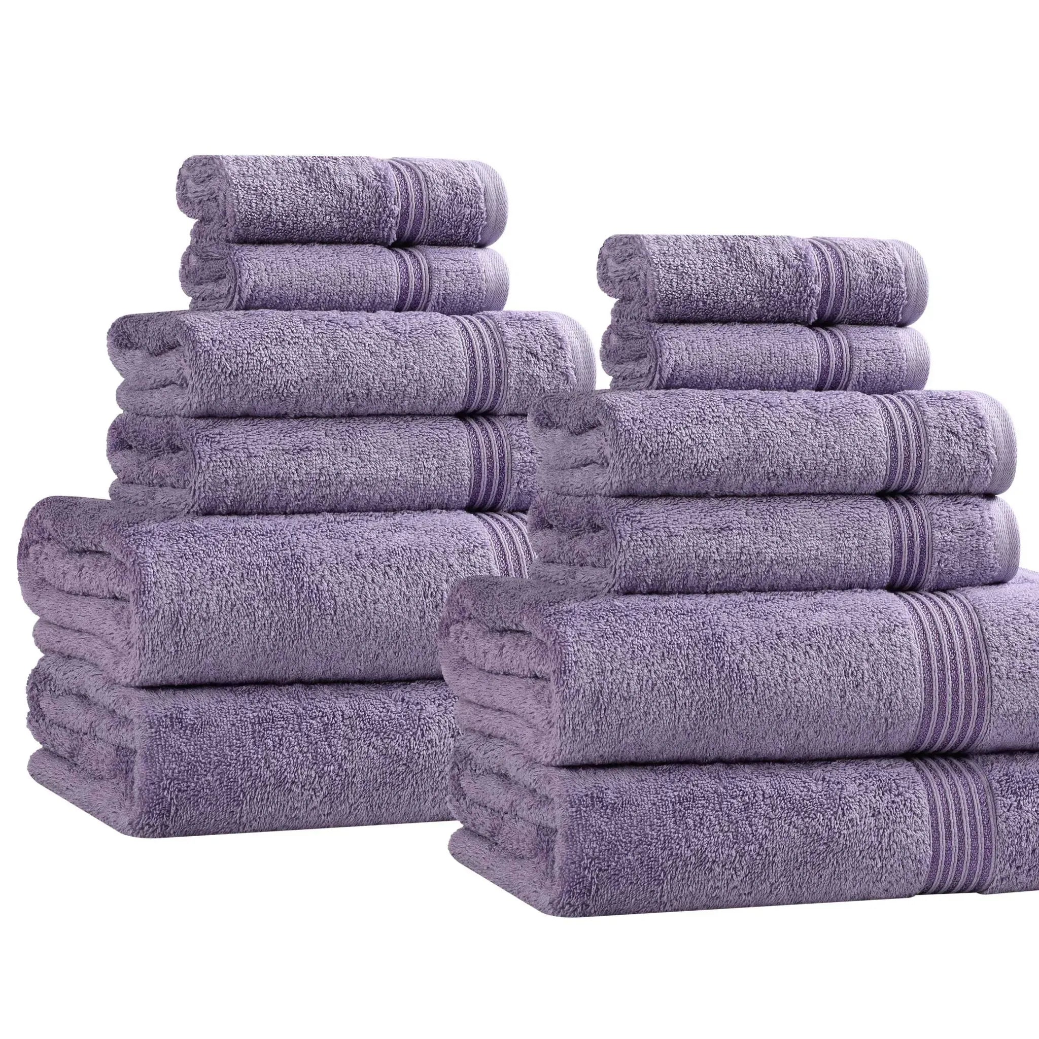 Egyptian Cotton Heritage Plush Towel Set 12 Piece - Egyptian Cotton Towel Set by Superior Brand