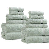 Egyptian Cotton Heritage Plush Towel Set 12 Piece - Egyptian Cotton Towel Set by Superior Brand