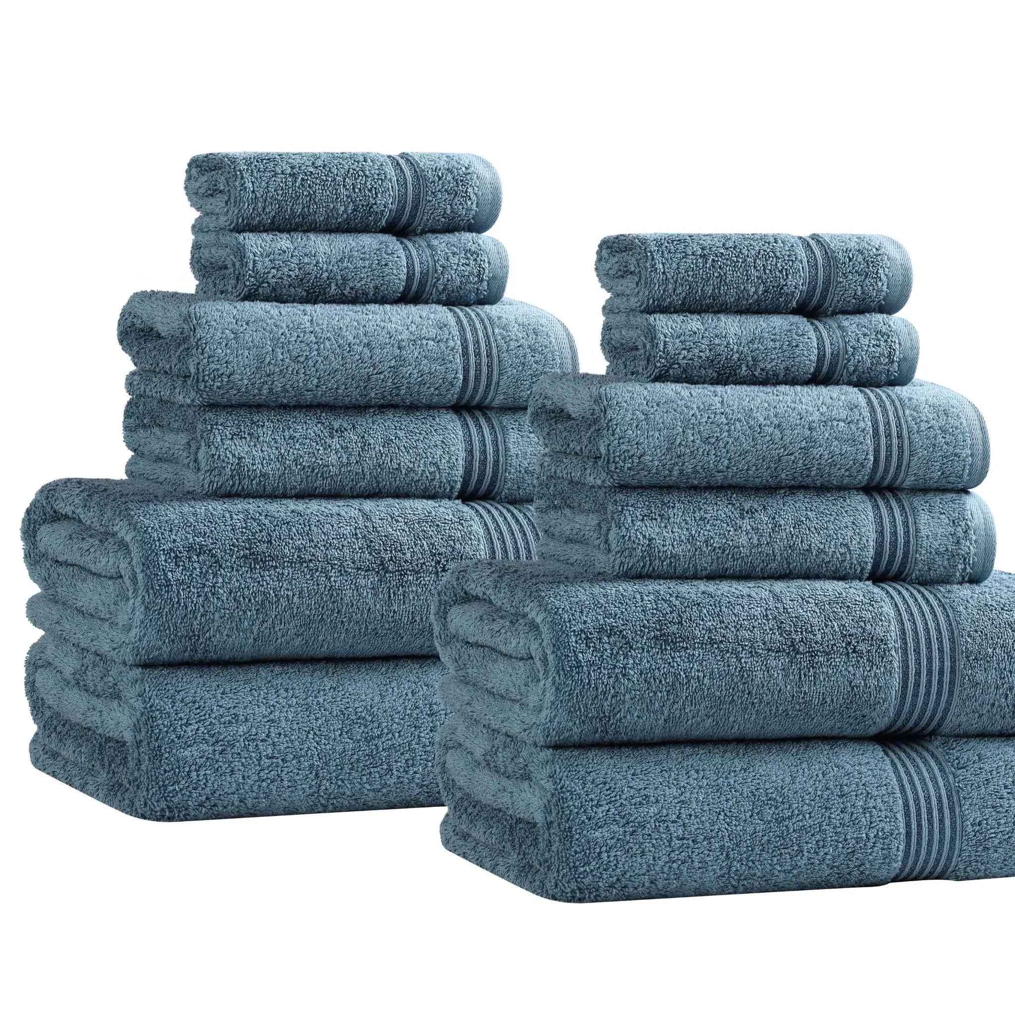 Egyptian Cotton Heritage Plush Towel Set 12 Piece - Egyptian Cotton Towel Set by Superior Brand