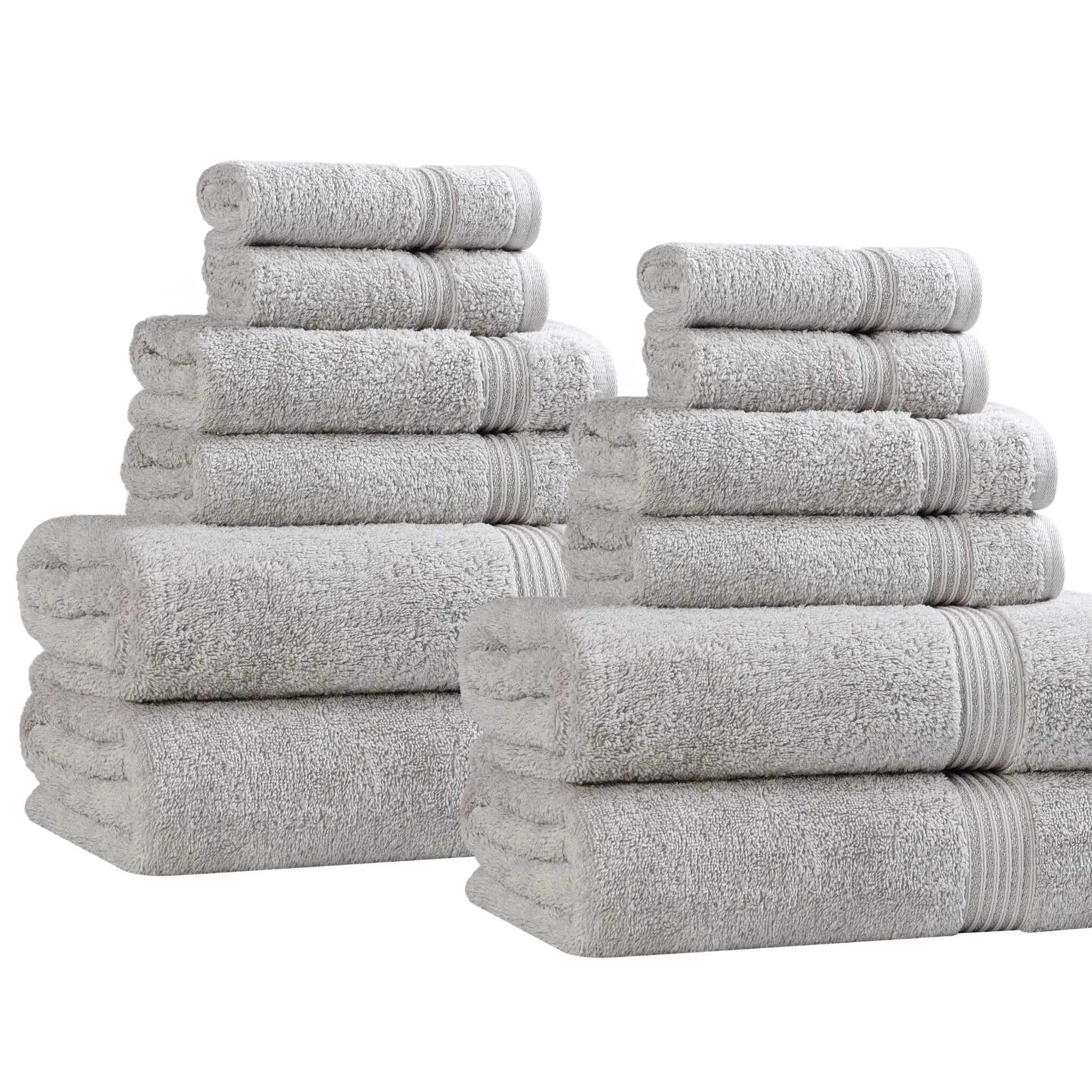 Egyptian Cotton Heritage Plush Towel Set 12 Piece - Egyptian Cotton Towel Set by Superior Brand
