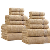 Egyptian Cotton Heritage Plush Towel Set 12 Piece - Egyptian Cotton Towel Set by Superior Brand