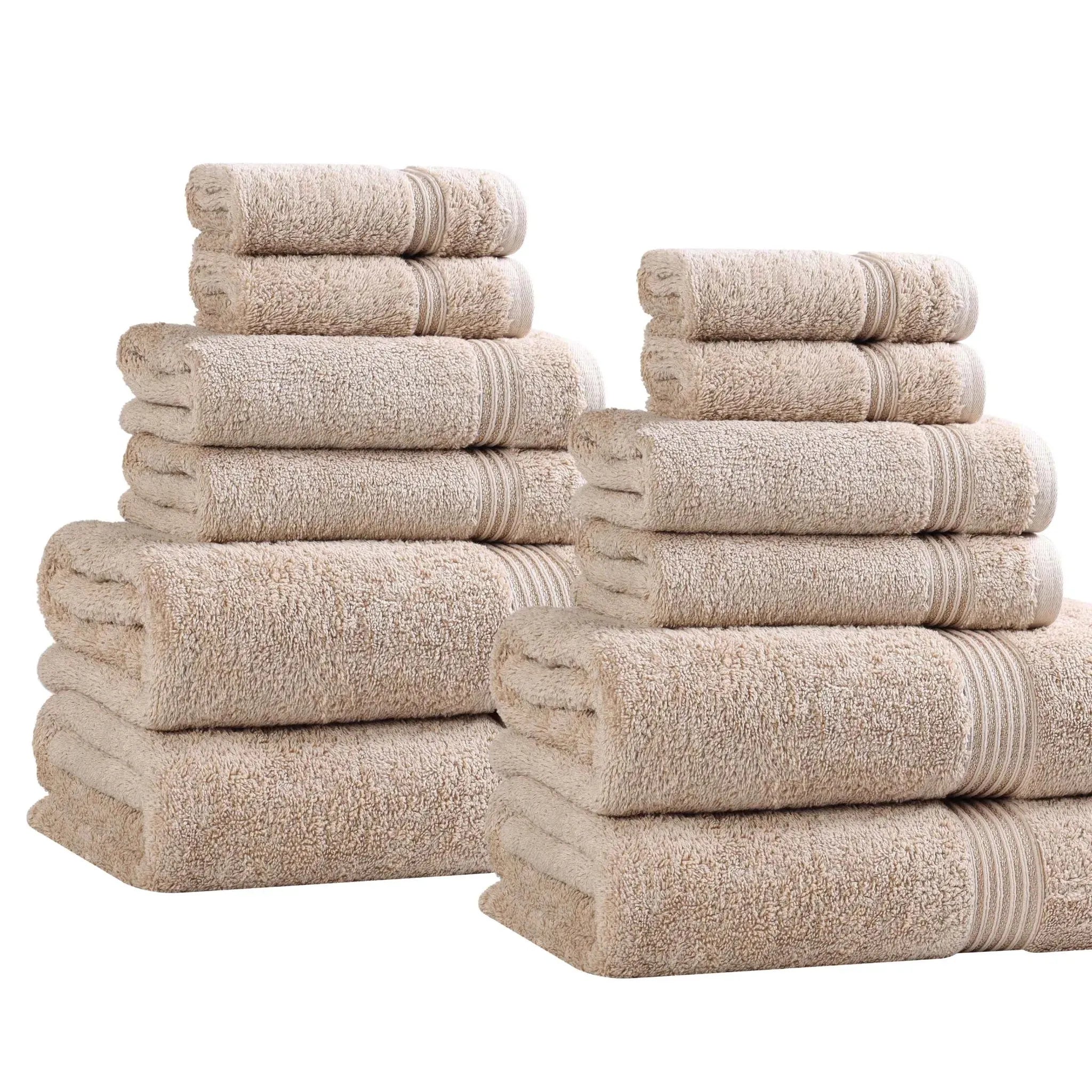 Egyptian Cotton Heritage Plush Towel Set 12 Piece - Egyptian Cotton Towel Set by Superior Brand