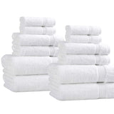 Egyptian Cotton Heritage Plush Towel Set 12 Piece - Egyptian Cotton Towel Set by Superior Brand