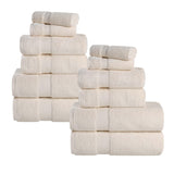 Zero Twist Cotton Ultra-Soft Absorbent Assorted 12 Piece Towel Set - Towel Set by Superior Brand