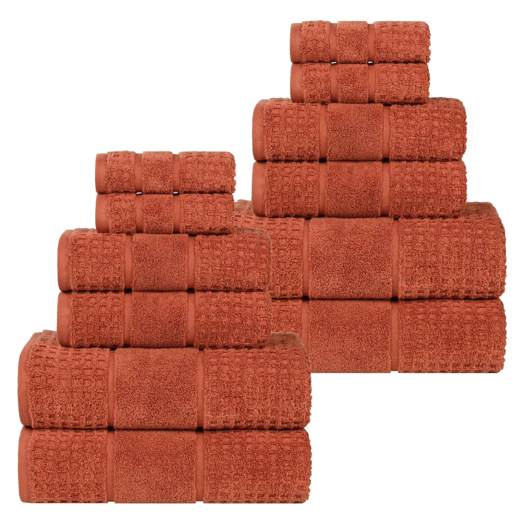 Zero Twist Cotton Waffle Towel Set 12-Piece - Napa - Towel Set by Superior Brand
