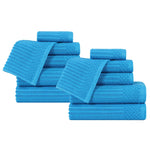 Soho Ribbed Cotton Absorbent Medium Weight 12 Piece Towel Set - Towel Set by Superior Brand
