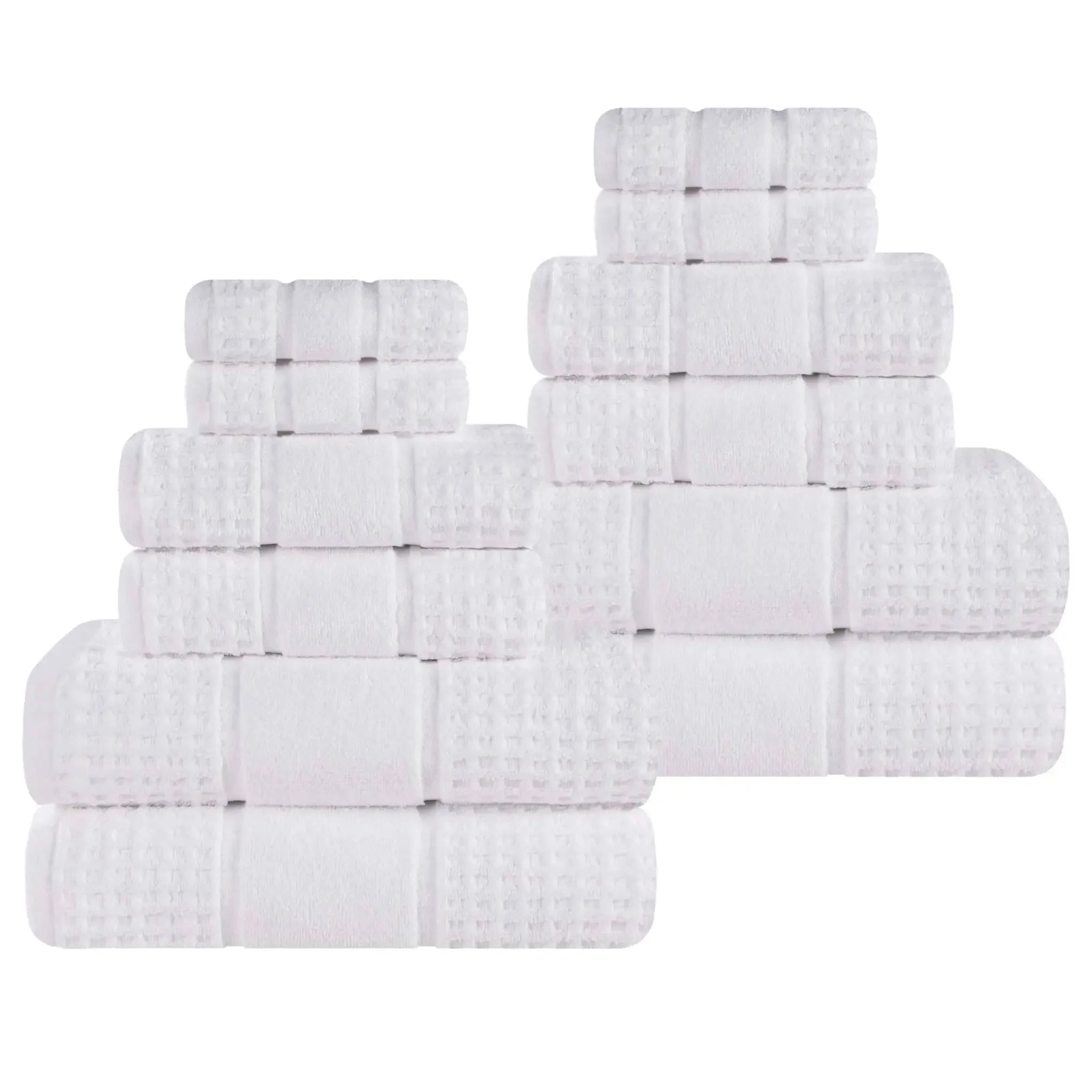 Zero Twist Cotton Waffle Towel Set 12-Piece - Napa - Towel Set by Superior Brand