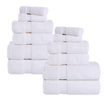 Zero Twist Cotton Ultra-Soft Absorbent Assorted 12 Piece Towel Set - Towel Set by Superior Brand
