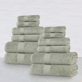 Oregon Organic Cotton Medium Weight Solid 12-Piece Towel Set - Towel Set by Superior Brand