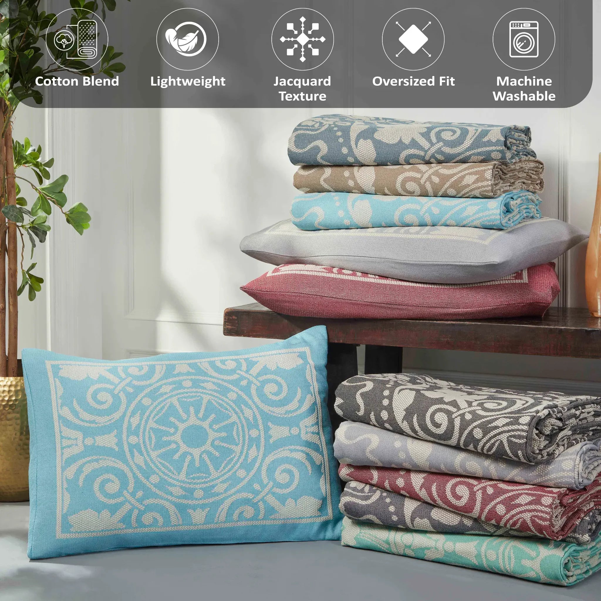 Lightweight Cotton Blend Oversized King Bedspread Sets Adalie Medallion Jacquard - Bedspread by Superior Brand