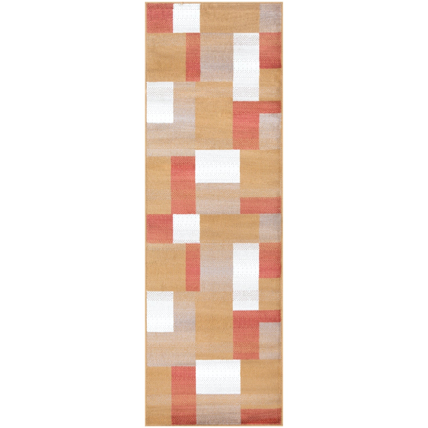 Clifton Geometric Color Block Plush Modern Indoor Area Rug or Runner Rug