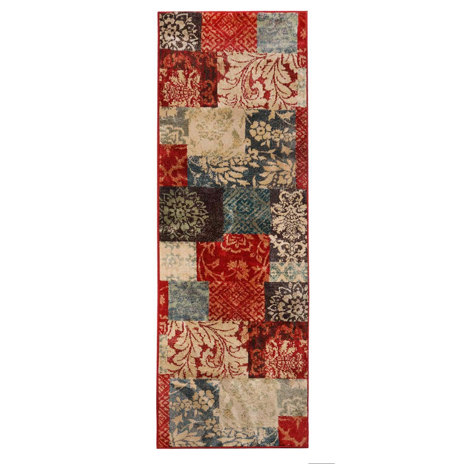 Superior Kennicot Elegant Floral Patchwork Indoor Area Rug or Runner