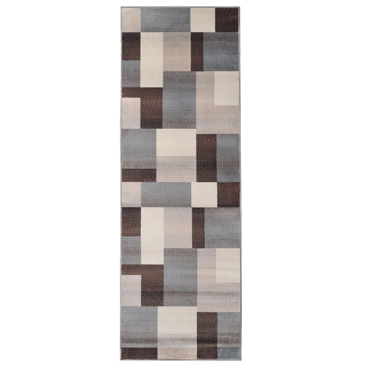 Clifton Geometric Color Block Plush Modern Indoor Area Rug or Runner Rug