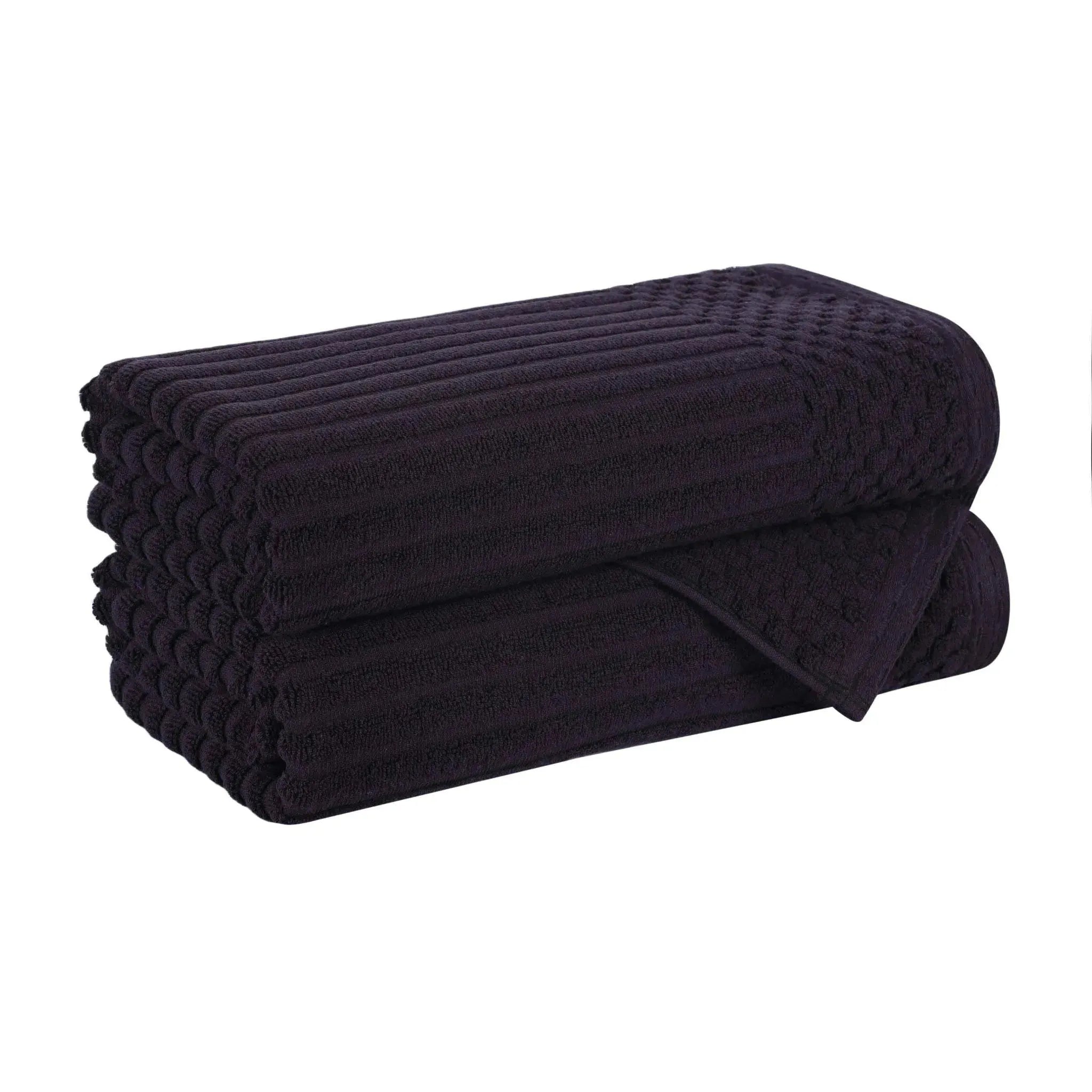 Soho Cotton Ribbed Towel Set 2 Piece - Bath Towel by Superior Brand