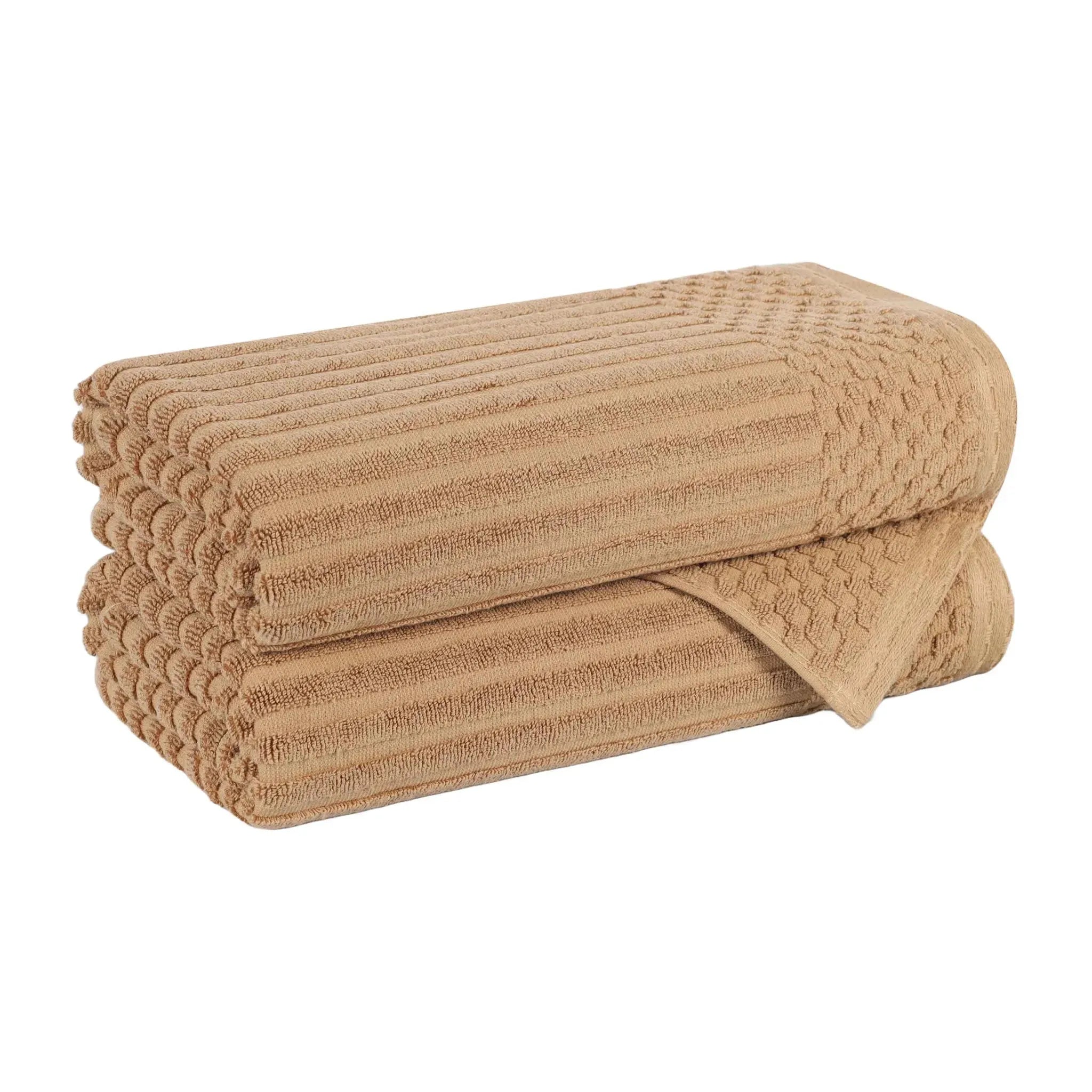 Soho Cotton Ribbed Towel Set 2 Piece - Bath Towel by Superior Brand