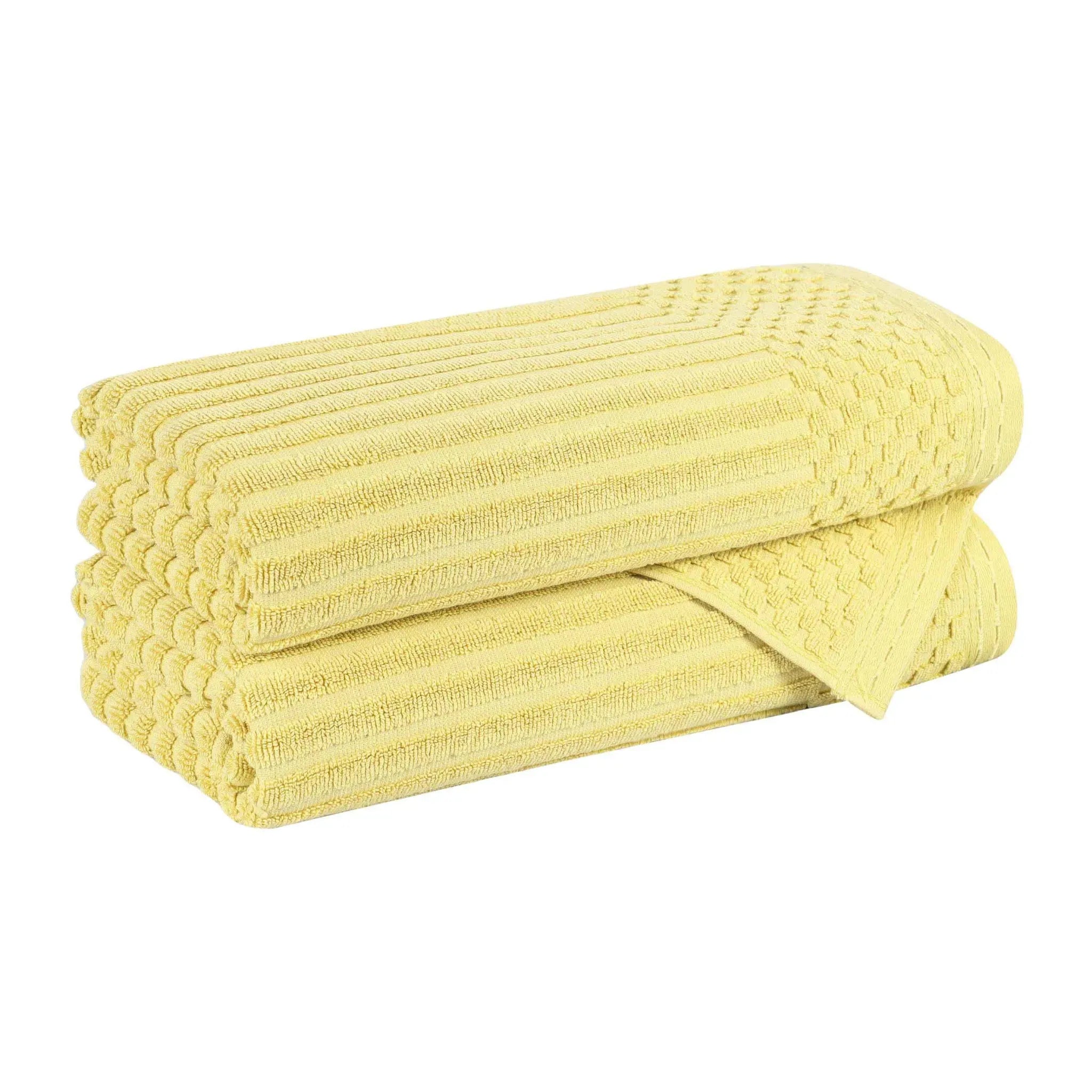 Soho Cotton Ribbed Towel Set 2 Piece - Bath Towel by Superior Brand