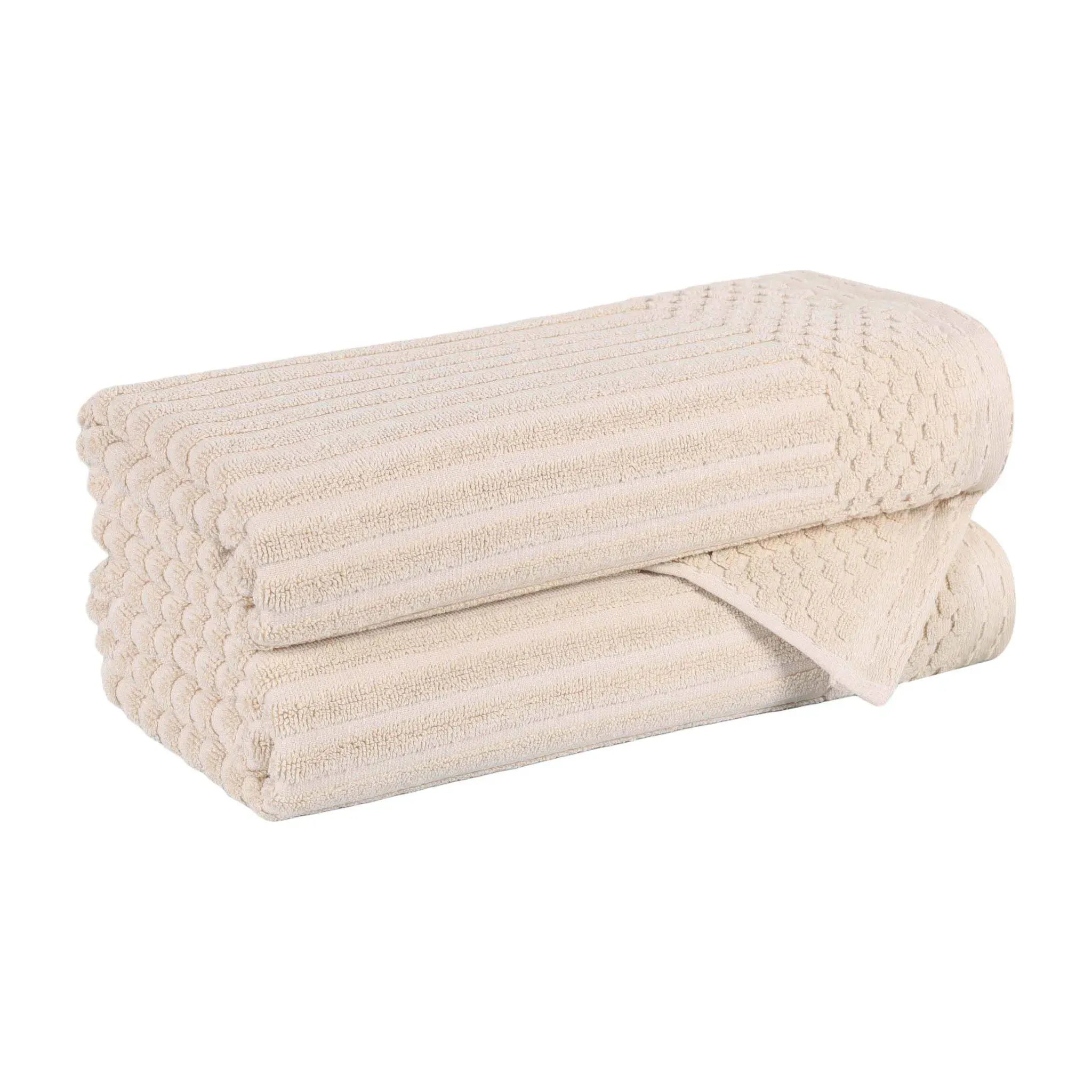Soho Cotton Ribbed Towel Set 2 Piece - Bath Towel by Superior Brand